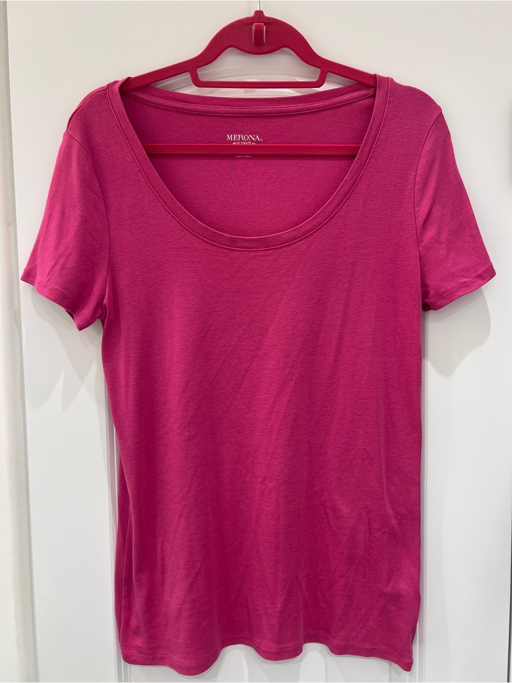 Merona Scoop Neck Ultimate Tee in Bright Fuchsia — Classic!